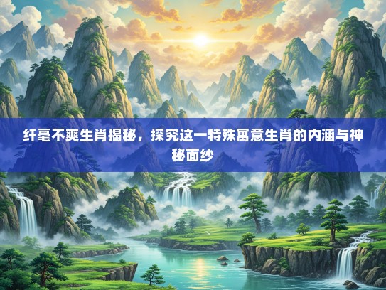 纤毫不爽生肖揭秘，探究这一特殊寓意生肖的内涵与神秘面纱