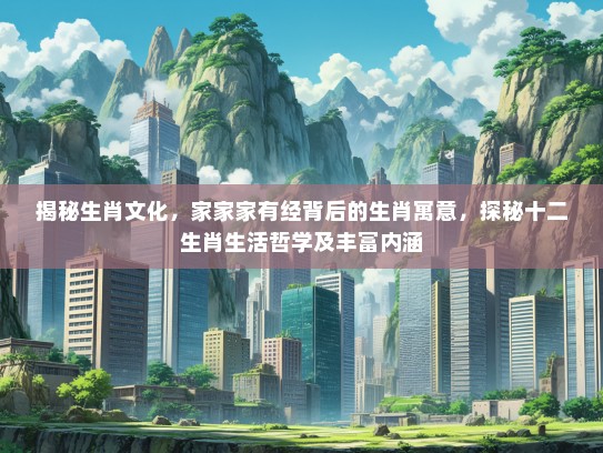 揭秘生肖文化，家家家有经背后的生肖寓意，探秘十二生肖生活哲学及丰富内涵