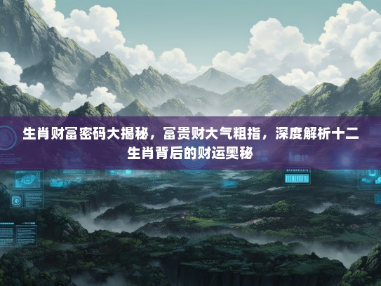 生肖财富密码大揭秘，富贵财大气粗指，深度解析十二生肖背后的财运奥秘