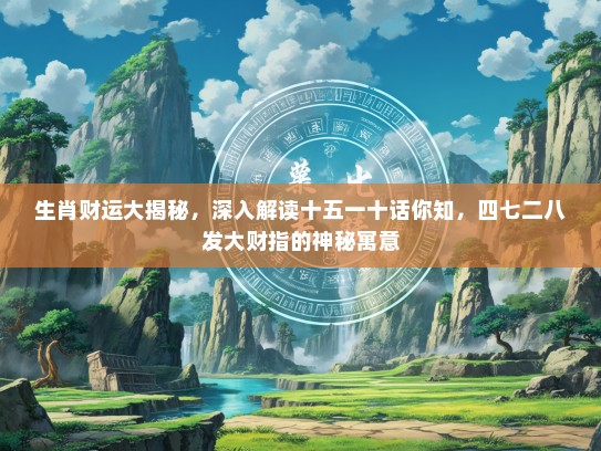 生肖财运大揭秘，深入解读十五一十话你知，四七二八发大财指的神秘寓意