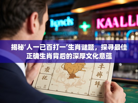 揭秘‘人一已百打一’生肖谜题，探寻最佳正确生肖背后的深厚文化意蕴